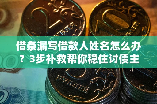 武汉借条漏写借款人姓名怎么办？3步补救帮你稳住讨债主动权